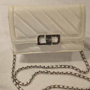 JW PEI Lottie Quilted Chain Crossbody Bag - Ivory White - EUC